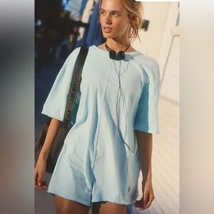 Free People Hot Shot Tee Romper  Oversized Size Medium No  Size Tag